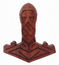 Thors Hammer Viking (Holz, Handgeschnitzt)