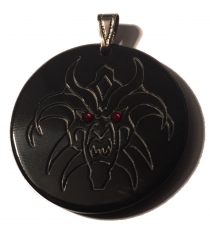 Demon with fiery eyes big (Pendants from Horn)