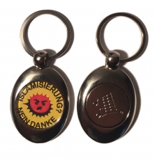 Islamisierung - Nein Danke (Key ring with trolley coin in silver