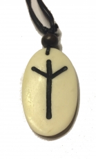 Algiz Rune - Kettenanhnger aus Knochen (weiss)