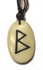 Berkana Rune - Pendant of bone (white)