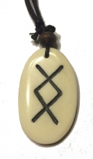 Ingwuz Rune - Kettenanhnger aus Knochen (weiss)