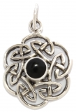 Nuada - Keltischer Knoten Onyx (Kettenanhnger in Silber)