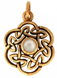 Nuada - Keltischer Knoten Perlmutt (Kettenanhnger in Bronze)