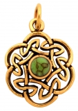 Nuada - Keltischer Knoten Trkis (Kettenanhnger in Bronze)