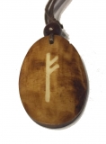 Fehu Rune - Pendant of Bone (Brown)