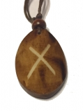 Gebo Rune - Kettenanhnger aus Knochen (braun)