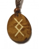 Ingwuz Rune - Kettenanhnger aus Knochen (braun)