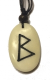 Berkana Rune - Pendant of bone (white)