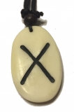 Gebo Rune - Pendant of Bone (White)