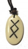 Ingwuz Rune - Pendant of Bone (White)