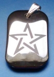 Pentagramm auf Hmatit (Kettenanhnger - Stein)